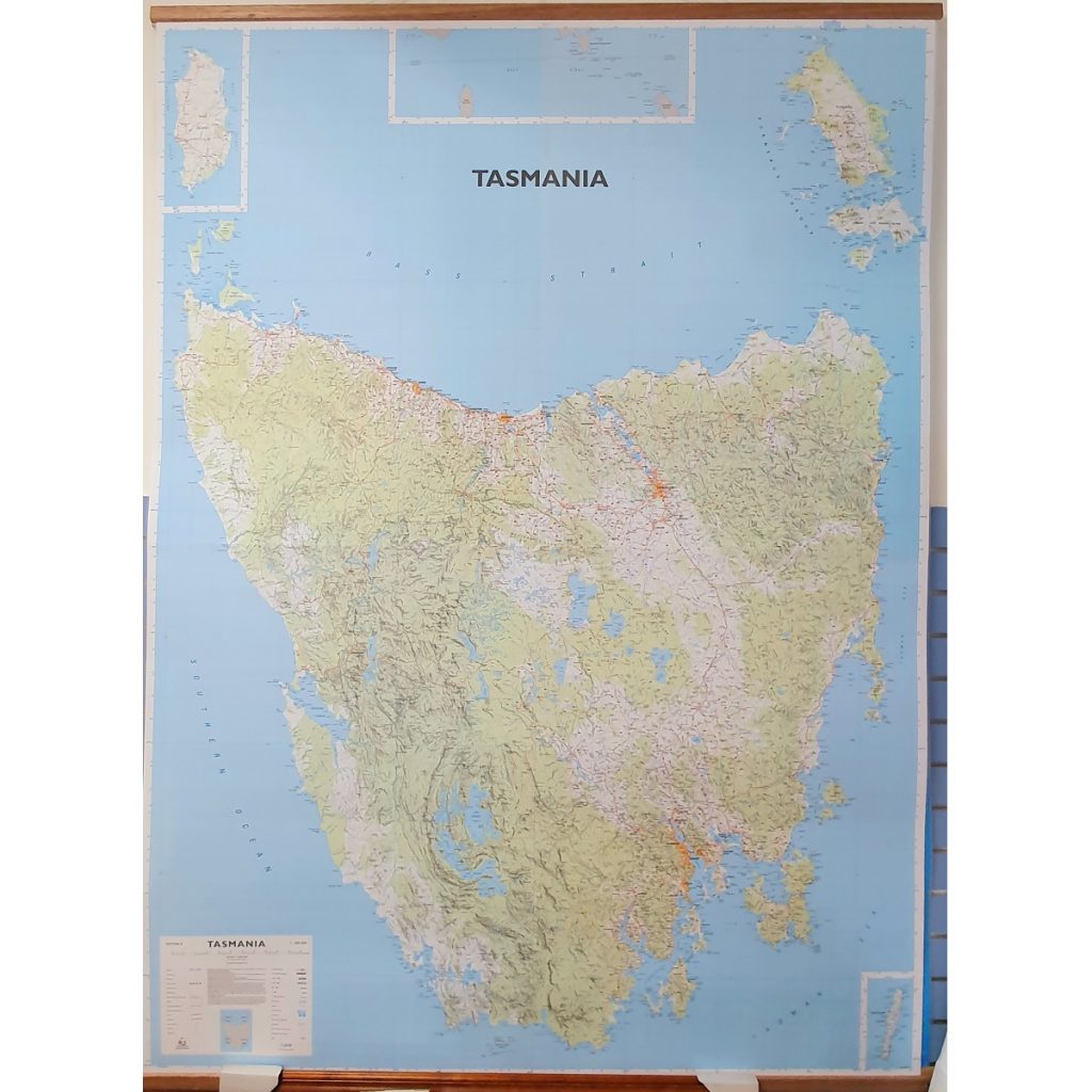 Tasmania Large Wall Map 1 250k Geographica   Large Tasmania Wall Map 1024x1024 