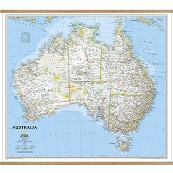 Australia Classic Wall Map on hangers