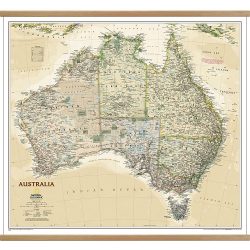 Australia executive wall map on hangers