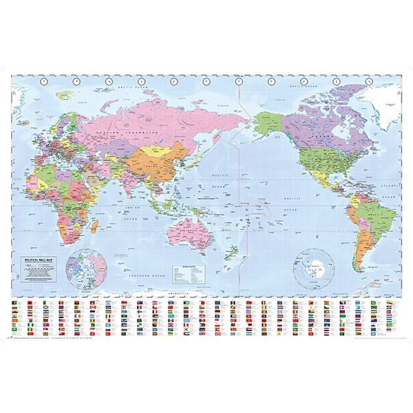 world map with flags poster geographica