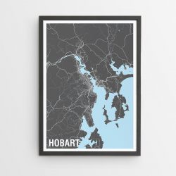 Hobart Two-Tone Map Print
