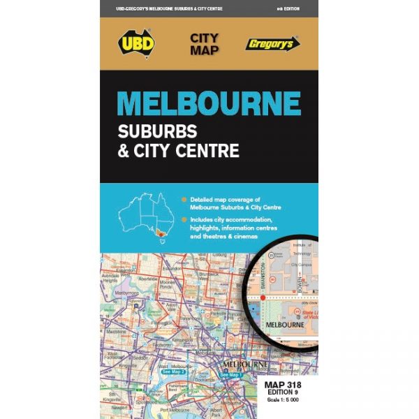 Melbourne Suburbs & City Centre Map 318