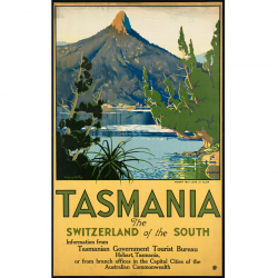 Tasmania Switzerland of the South Vintage Travel Print