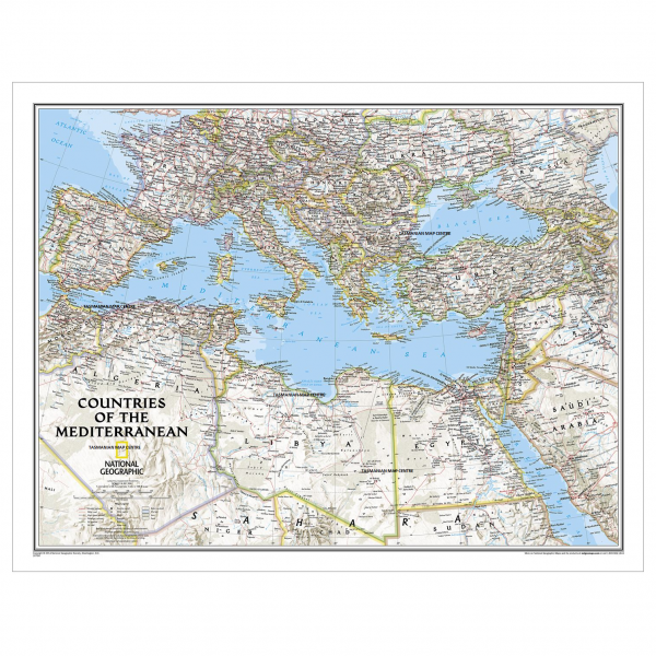 Countries of the Mediterranean Wall Map