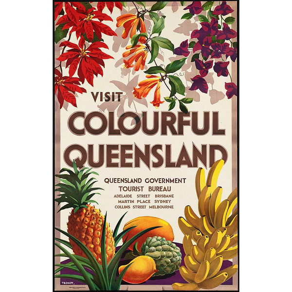 Colourful Queensland Vintage Travel Print