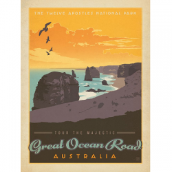 Great Ocean Road Vintage Travel Print