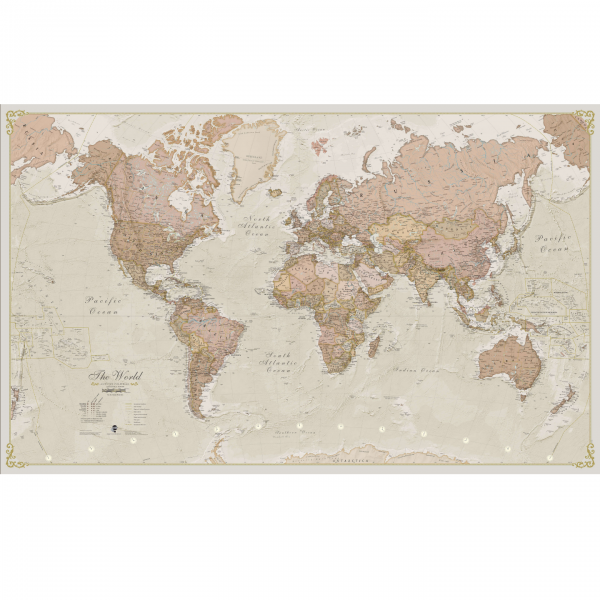 Antique World Wall Map