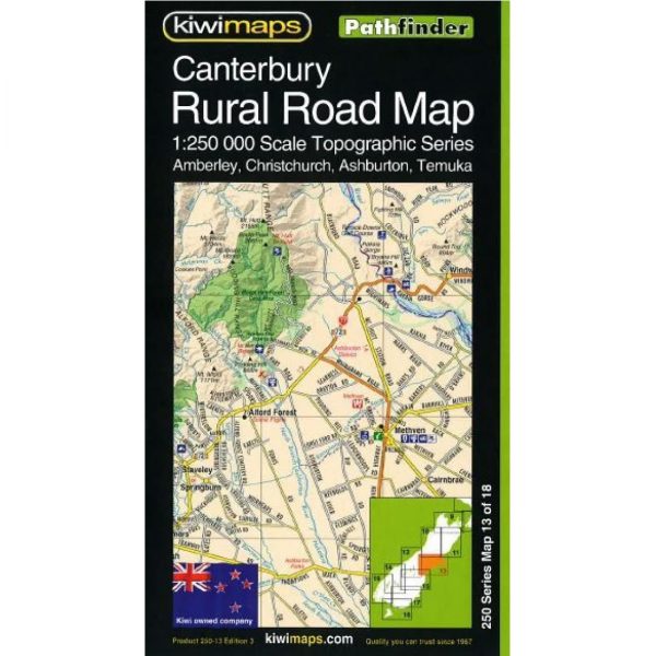 Canterbury Rural Road Map NZ 13 of 18