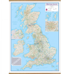 British Isles Routeplanning Wall Map on hangers