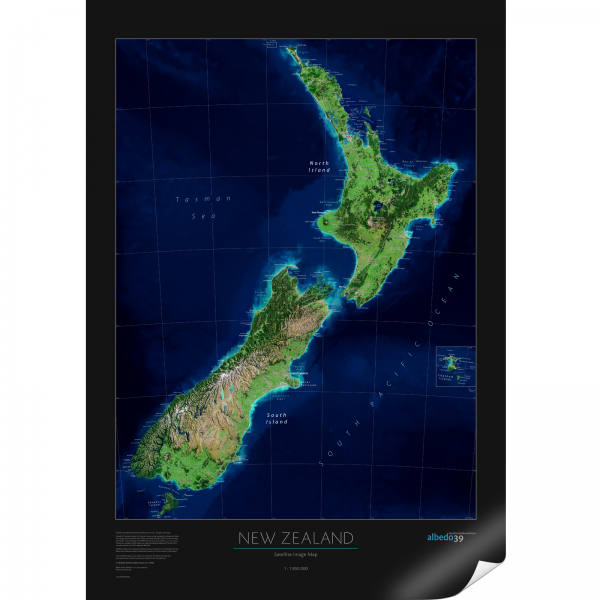 New Zealand Satellite Image Poster