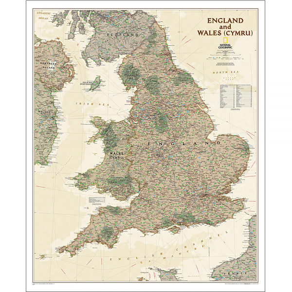 England and Wales Executive Wall Map