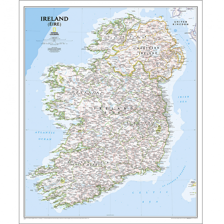 Ireland Classic Wall Map - Geographica