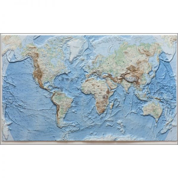 World Map 3D Raised Relief