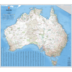 Australia Large Laminated Wall Map - Geographica