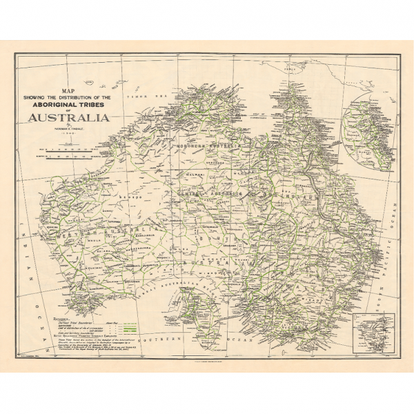 Aboriginal Tribes of Australia Map 1940