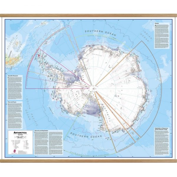 Antarctica Political Wall Map