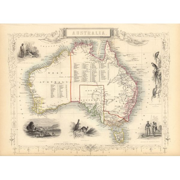 Australia Tallis Map Print