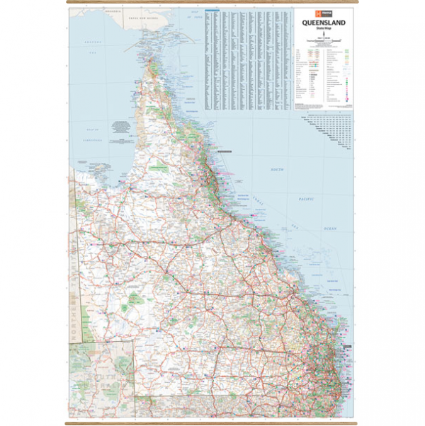 Queensland State Wall Map