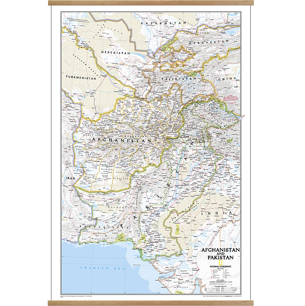 Afghanistan & Pakistan Classic Wall Map - Geographica