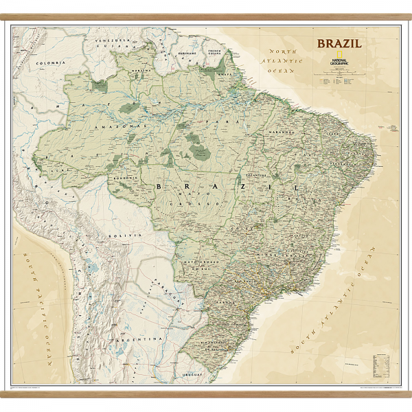 Brazil Executive Wall Map