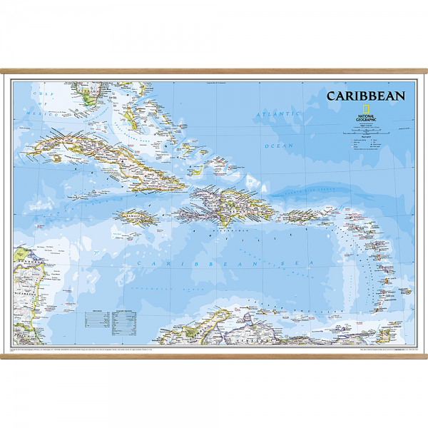 Caribbean Classic Wall Map - Geographica