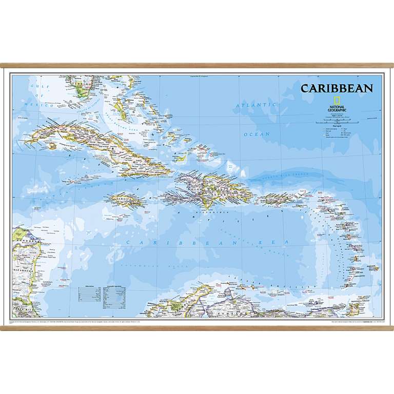 Caribbean Classic Wall Map - Geographica