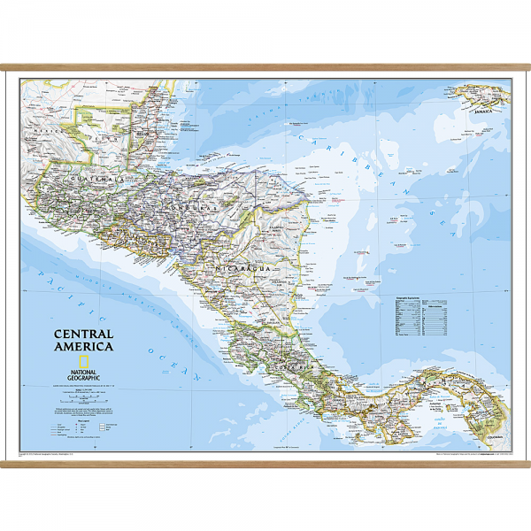 Central America Classic Wall Map