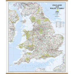 England & Wales Classic Wall Map