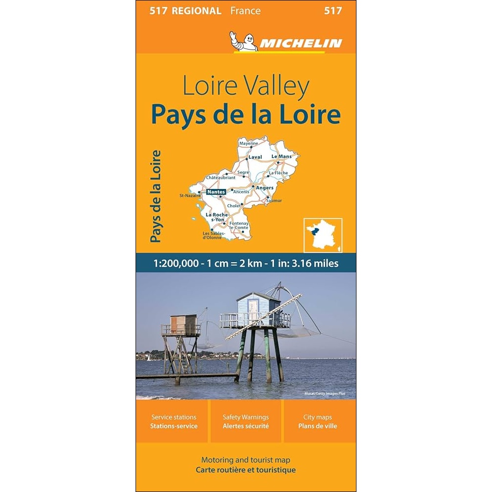 Loire Valley Regional France Road Map 517 9782067258709