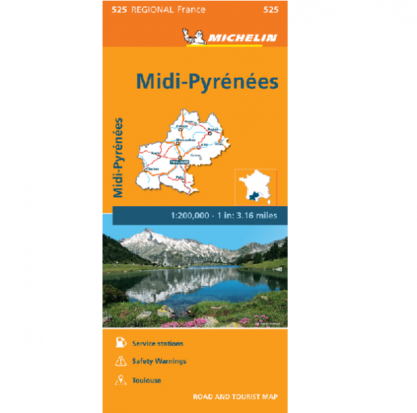 Midi-Pyrenees Map 525 Michelin