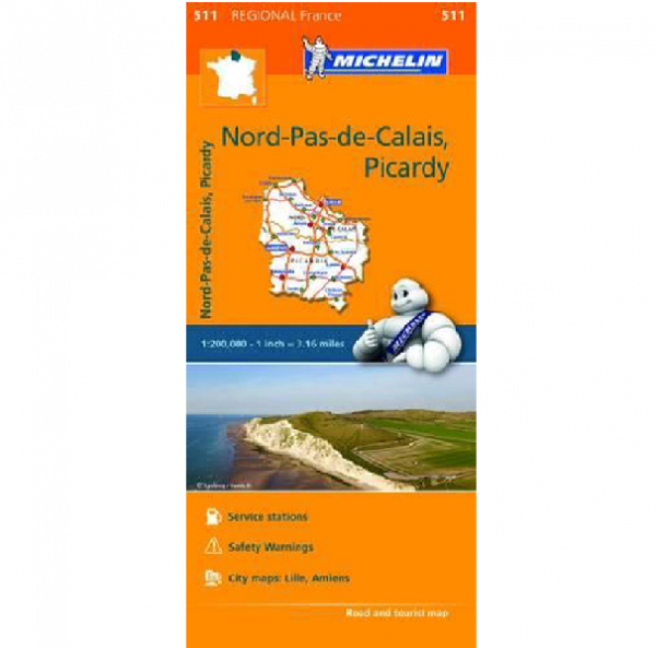 Nord-Pas-de-Calais Picardy France Regional Map 511