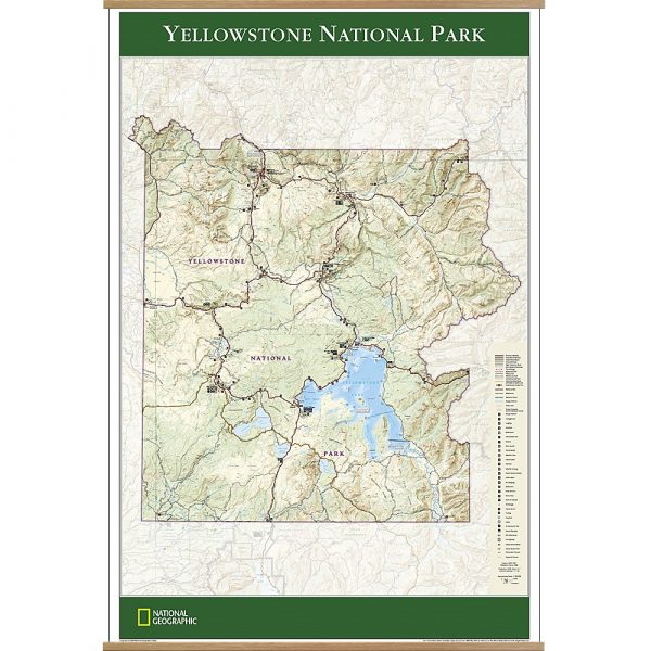 Yellowstone National Park Wall Map