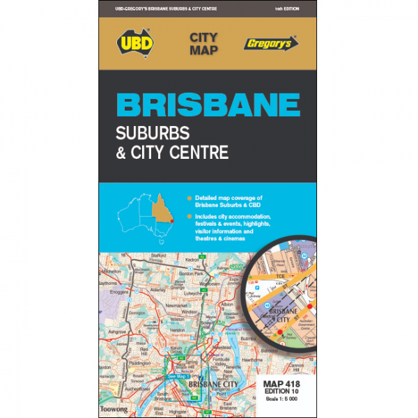 Brisbane Suburbs & CIty Centre Map 418 - 9780731932344