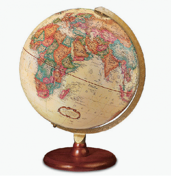 30cm-Piedmont-Antique-Globe-Wooden-base