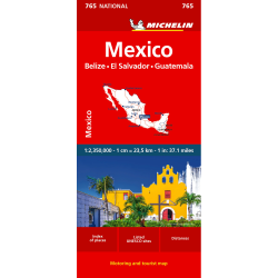 Mexico, Belize, El Salvador, Guatemala Road Map 765