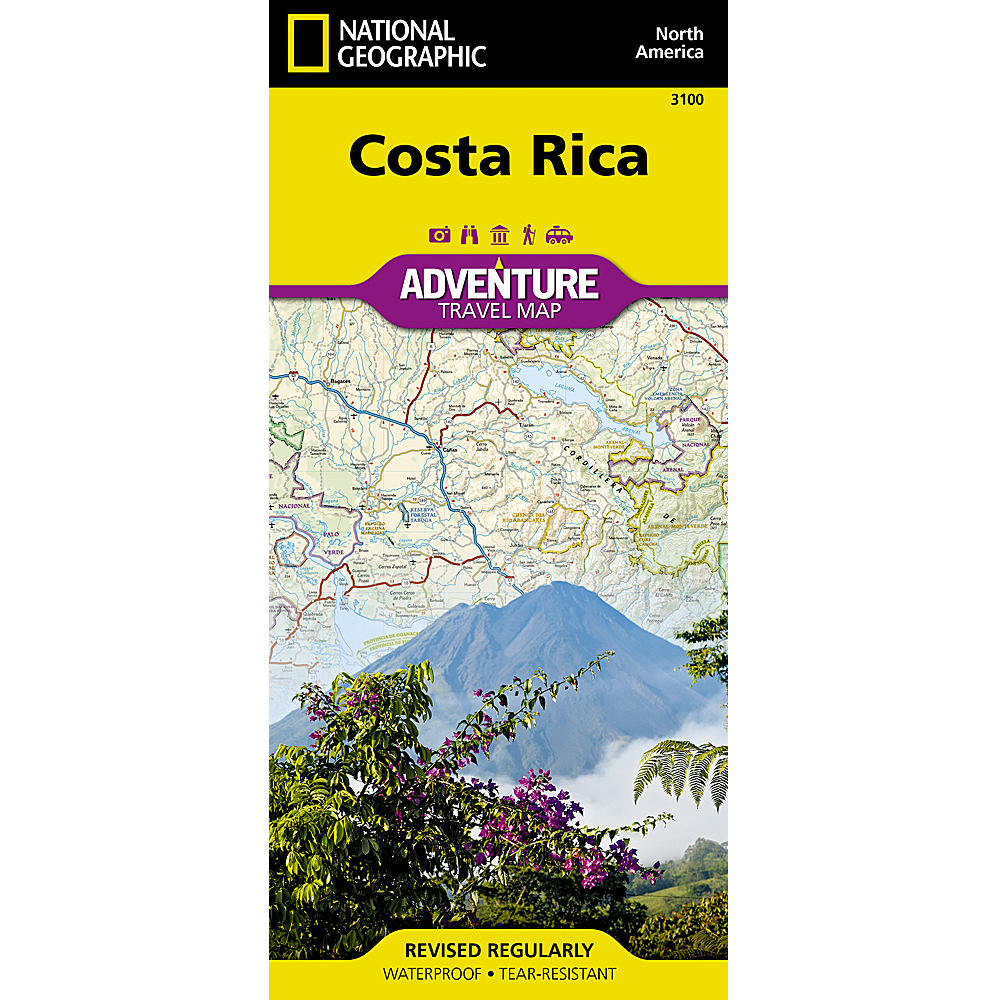 Costa Rica Adventure Travel Map 3100 Geographica