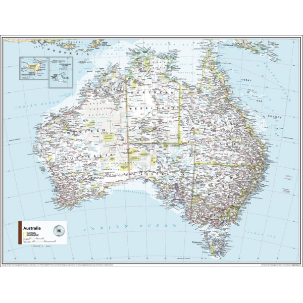 Australia Classic Wall Map - Compact - Geographica