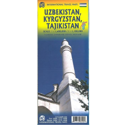 Uzbekistan, Kyrgyzstan & Tajikistan Travel Reference Map