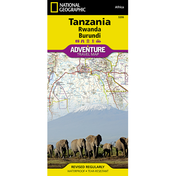 Tanzania, Rwanda, Burundi Adventure Map 3206