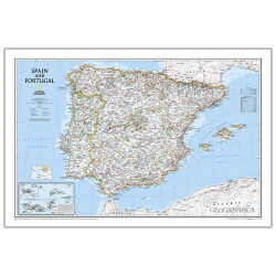 Spain & Portugal Classic Wall Map