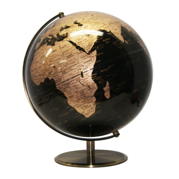 25cm Black & Gold Globe