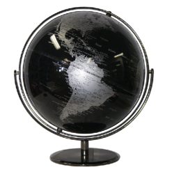 30cm Black & Silver Globe