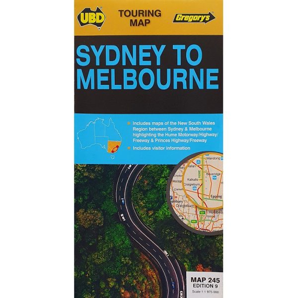 Sydney to Melbourne Touring Road Map 245 - 9780731933174