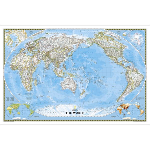 World Classic Pacific Centred Wall Map 186 x 122cm