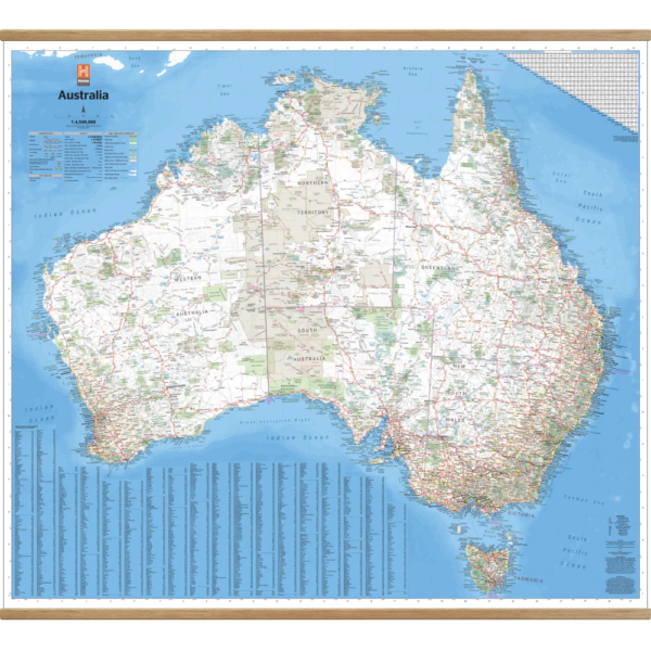 Australia Laminated Supermap on Hangers