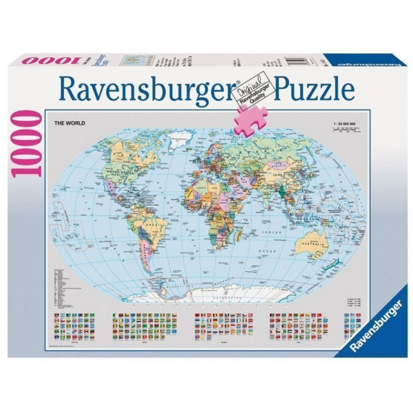 World Map with Flags 1000 Piece Puzzle