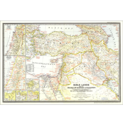 Bible Lands Palestine 1946 Wall Map