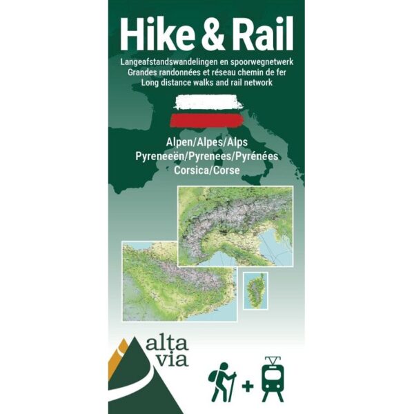 Alps Pyrenees and Corsica Hike Rail Map