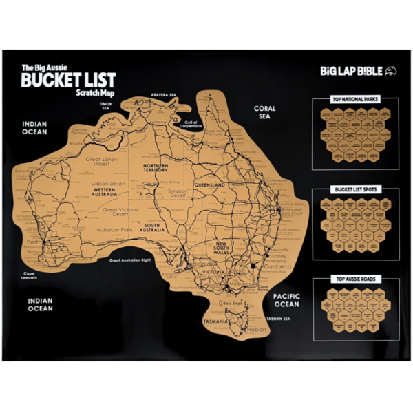 Big Aussie Bucket List Scratch Map