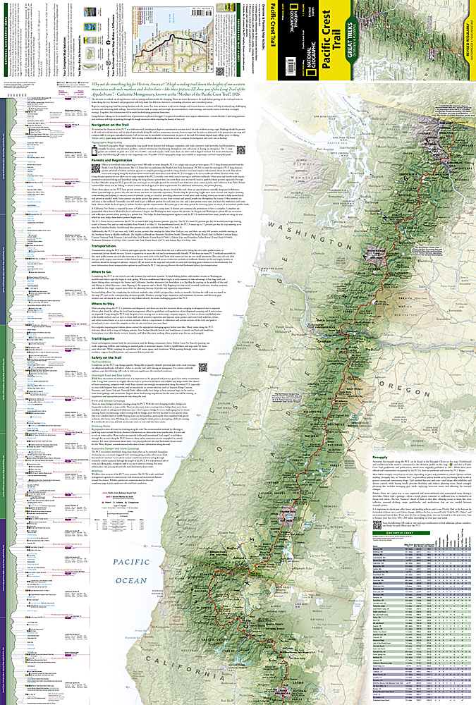 Pacific Crest Trail Overview and Planning Map - Front